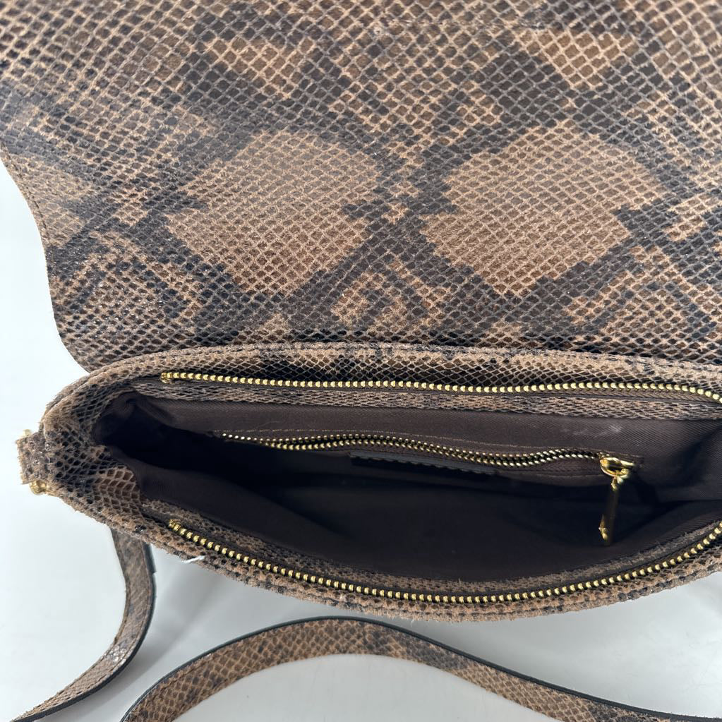snakeskin flap shoulder bag/crossbody