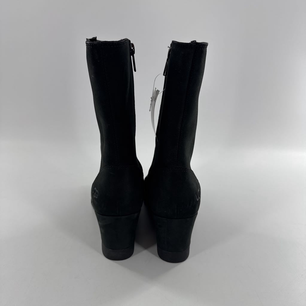 7 waterproof leather wedge heel boot