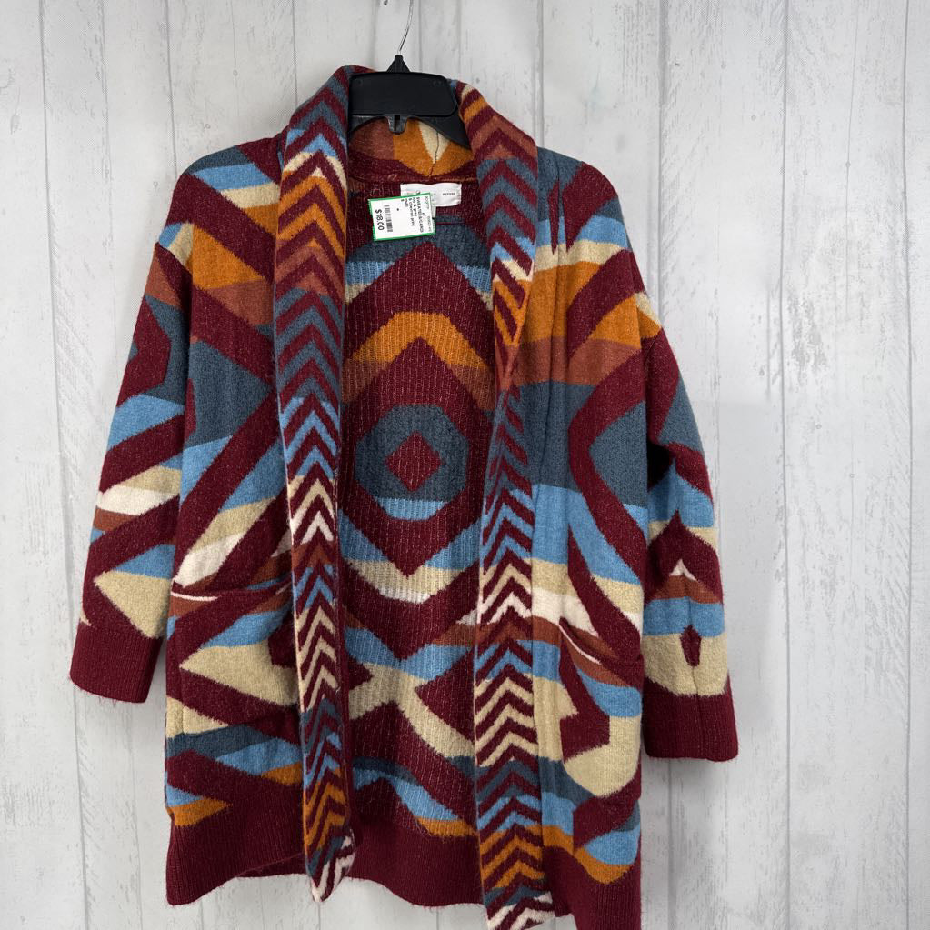 S chevron print cardi