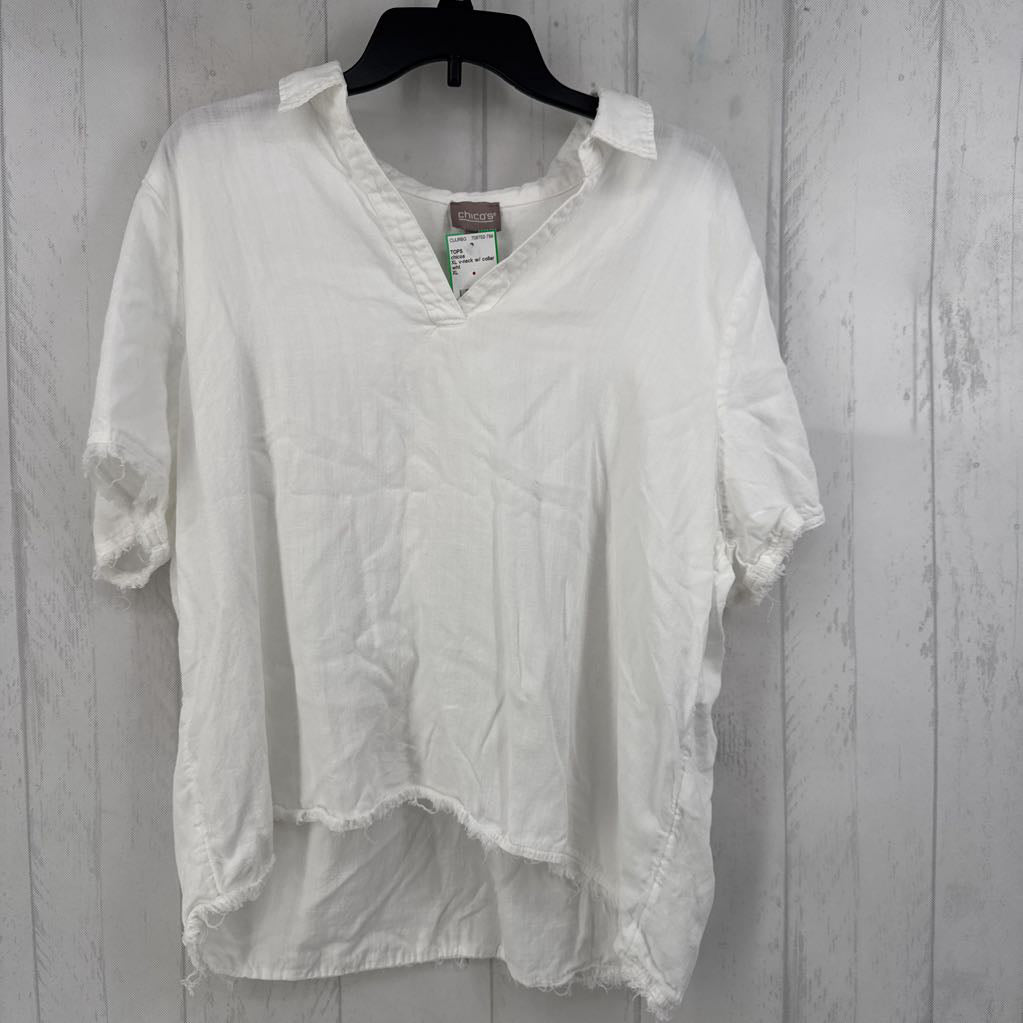 XL v-neck w/ collar s/s top