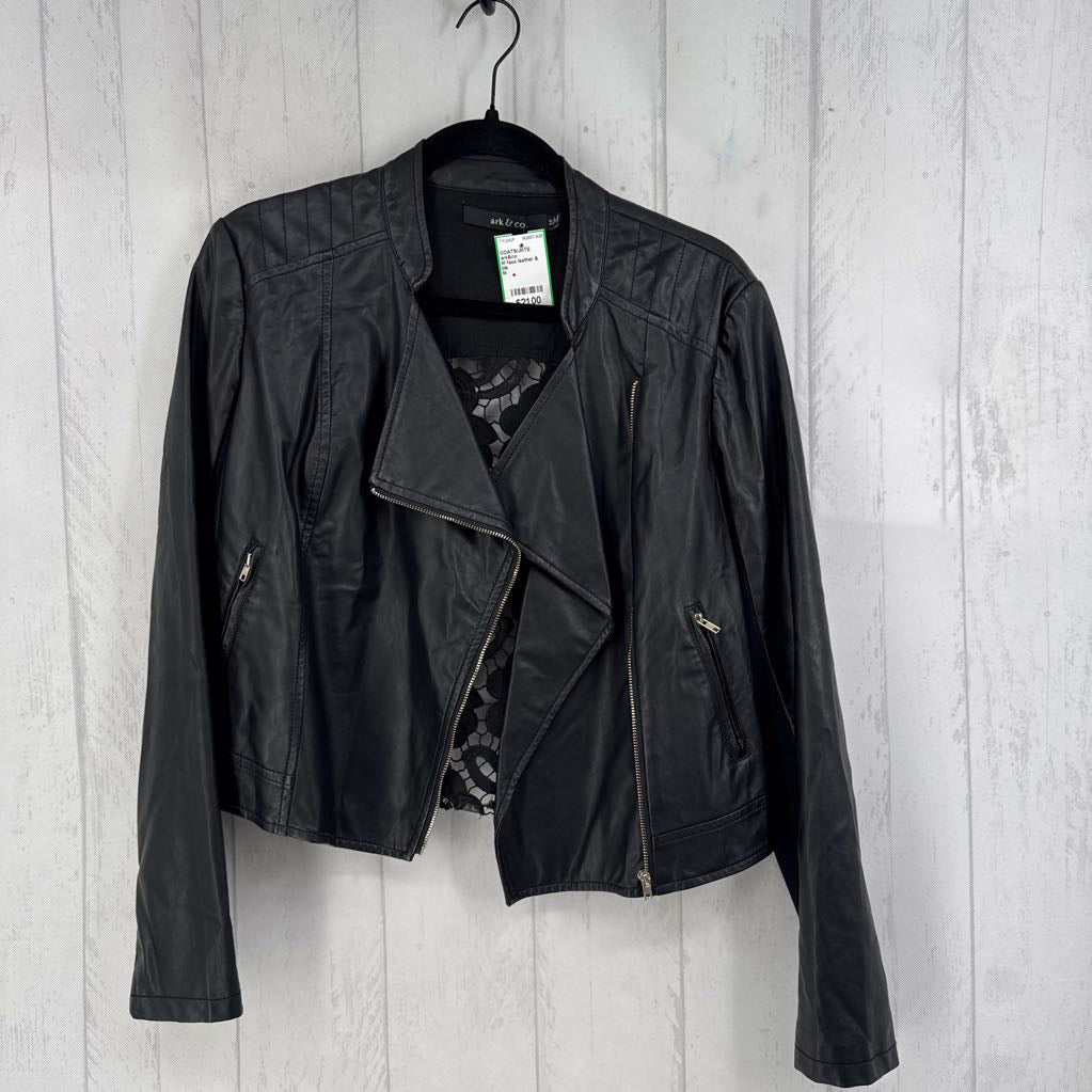 M faux leather & lace jacket