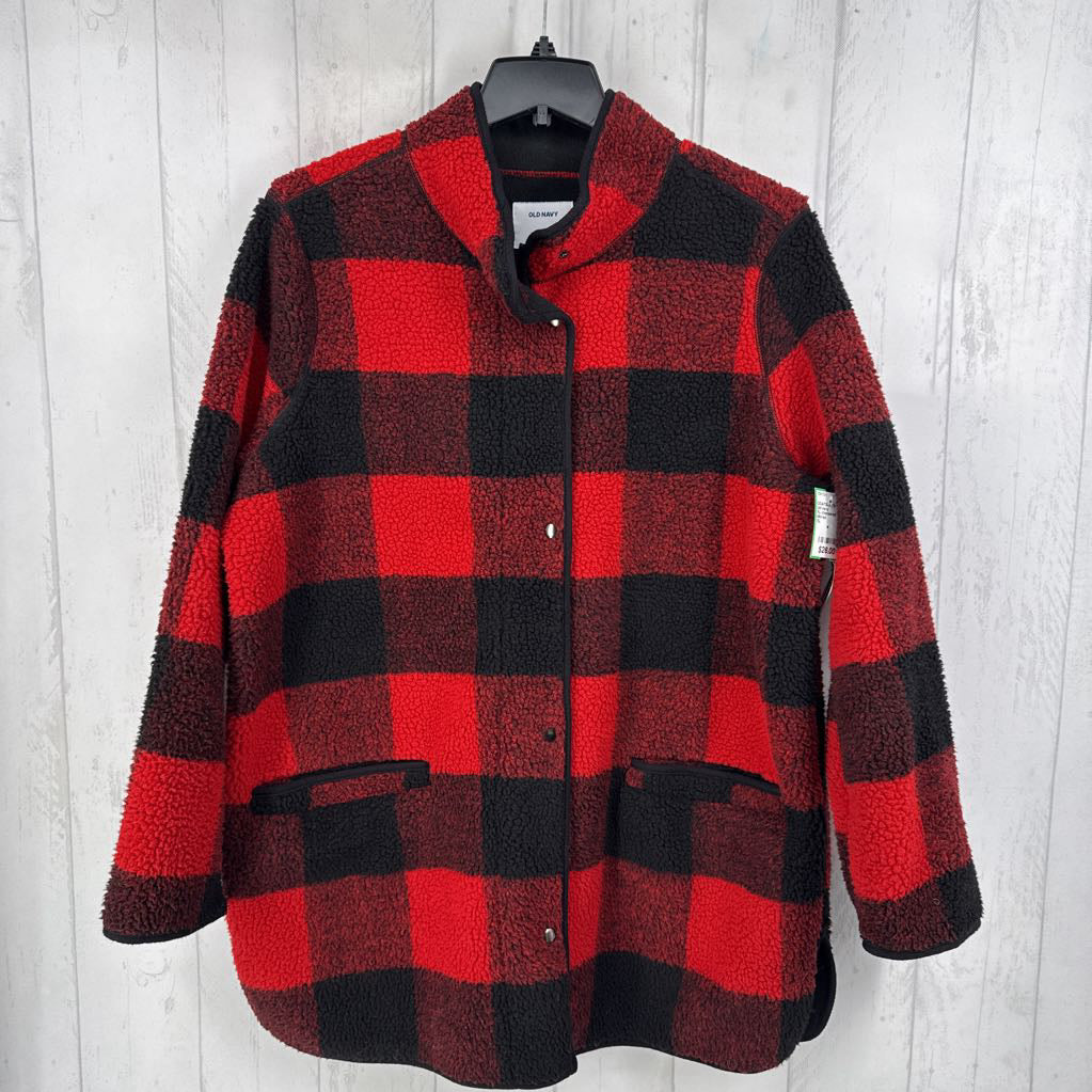 XL checkered sherpa jacket