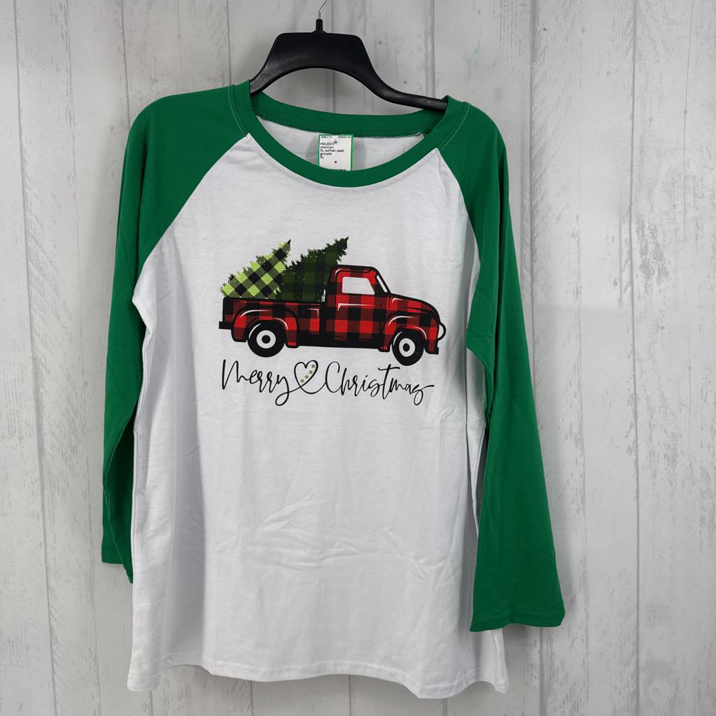 XL buffalo plaid christmas truck top