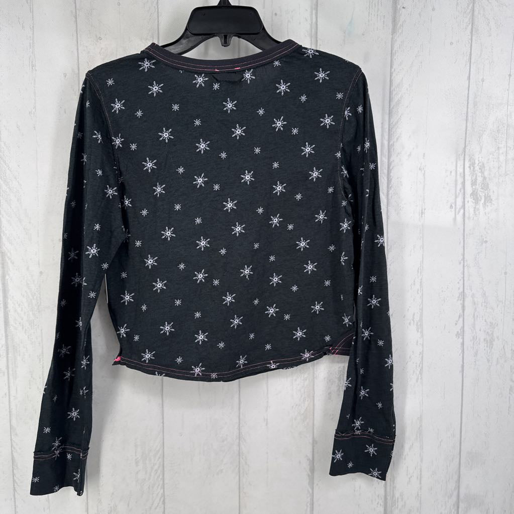L l/s snowflake crop top