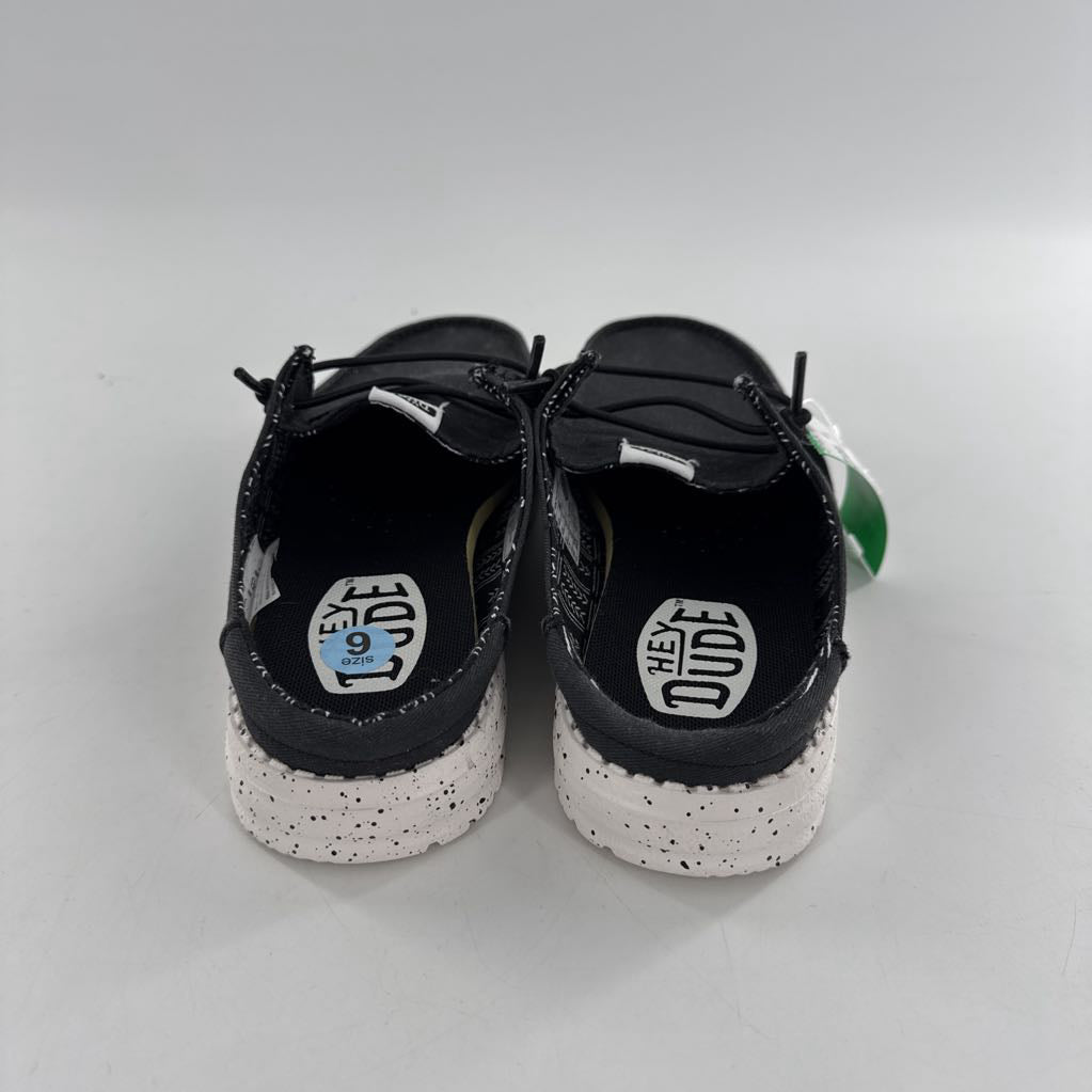 6 lace up slide mules