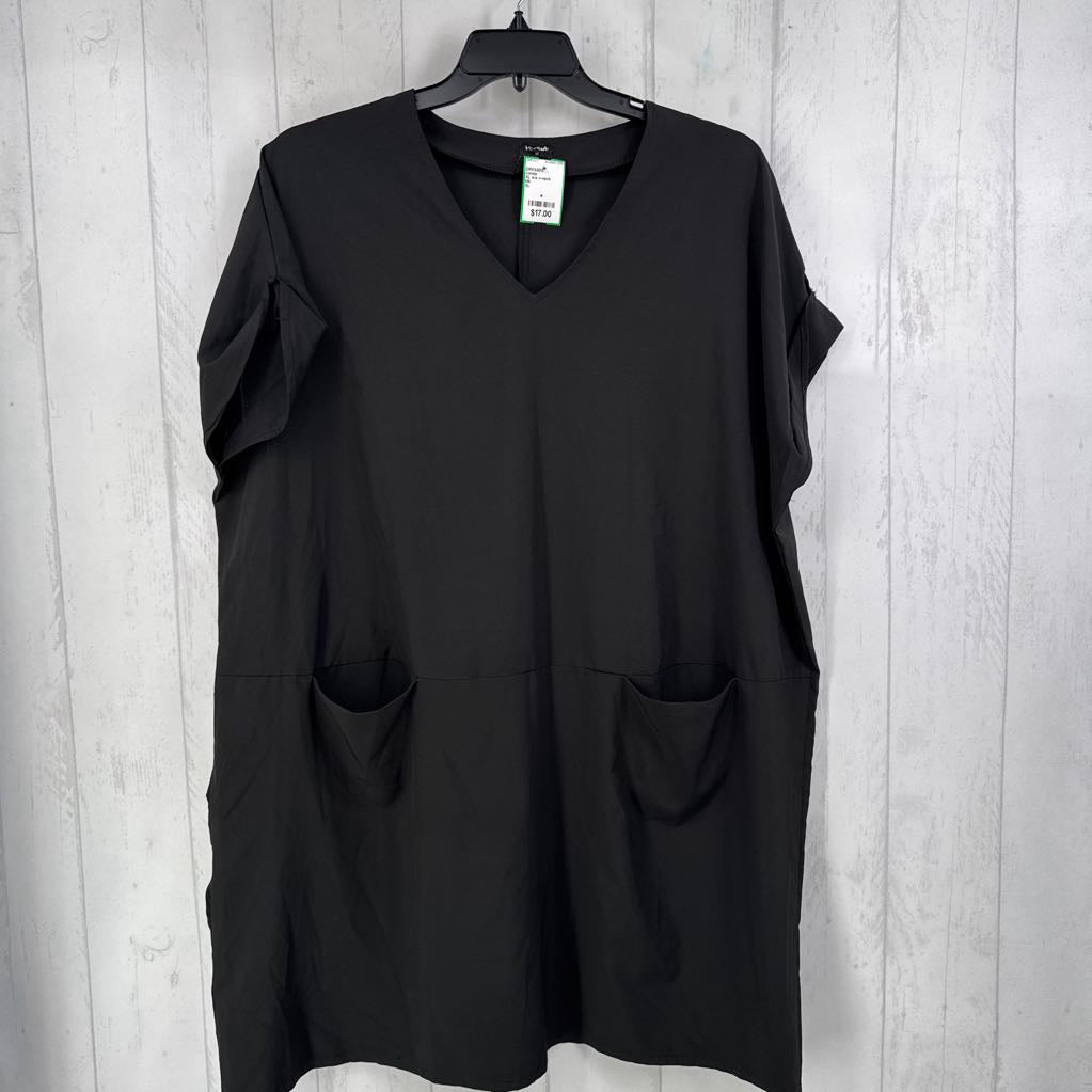XL s/s v-neck pocket dress