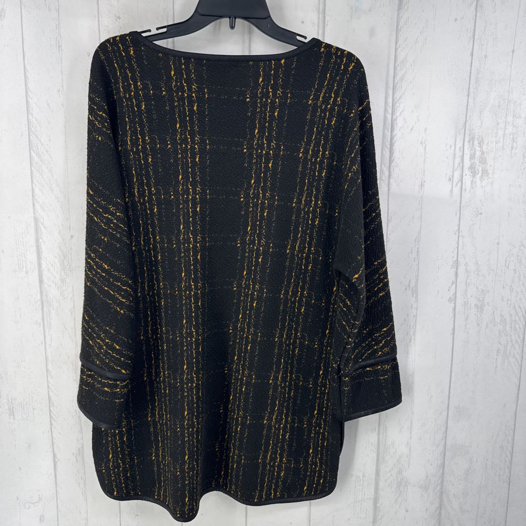 M l/s print scoop neck top