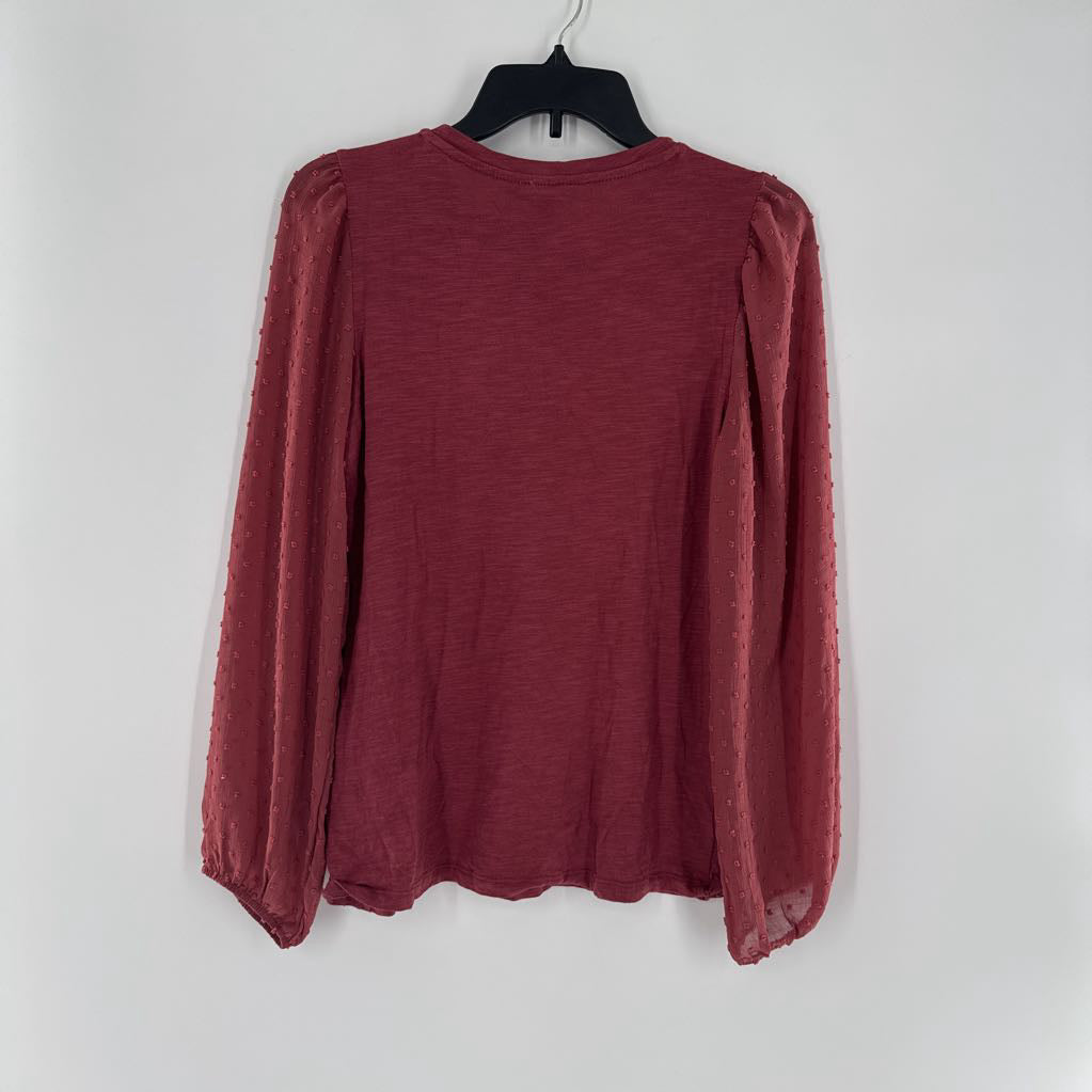 M textured slv knit top