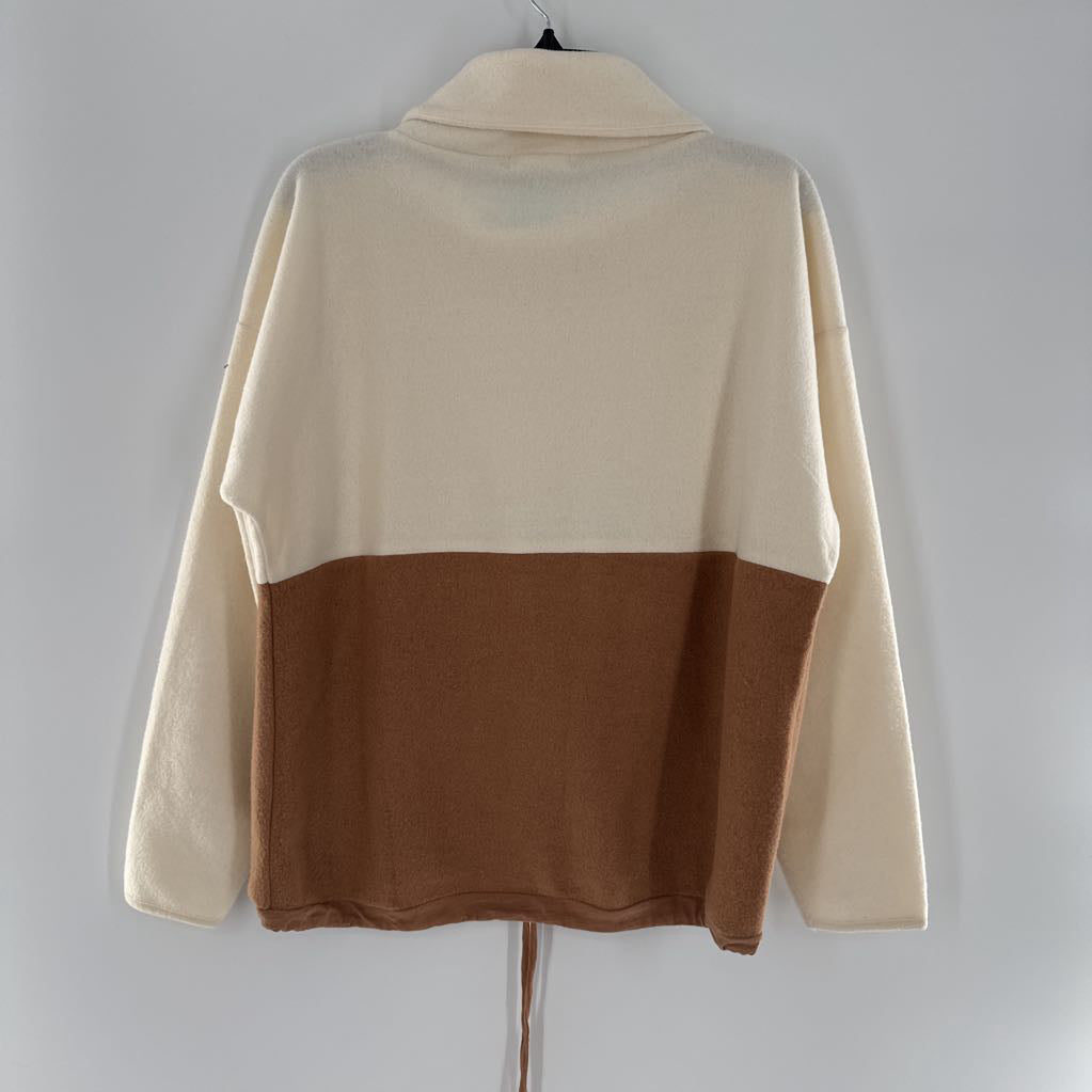 S l/s color block cowl neck top