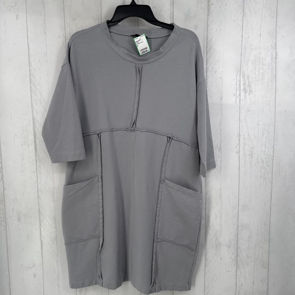 S rolled seem elbow slv dress