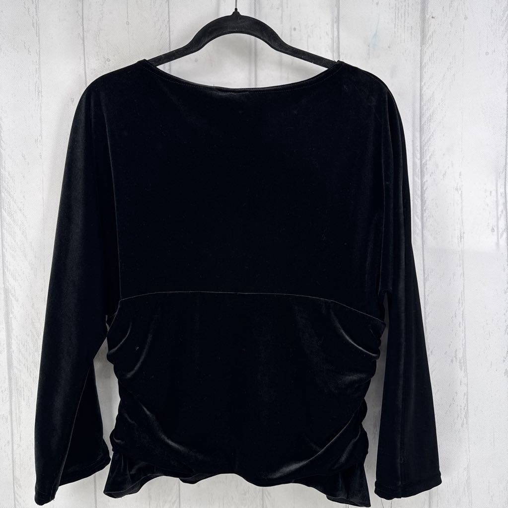 L velvet crossover l/s top