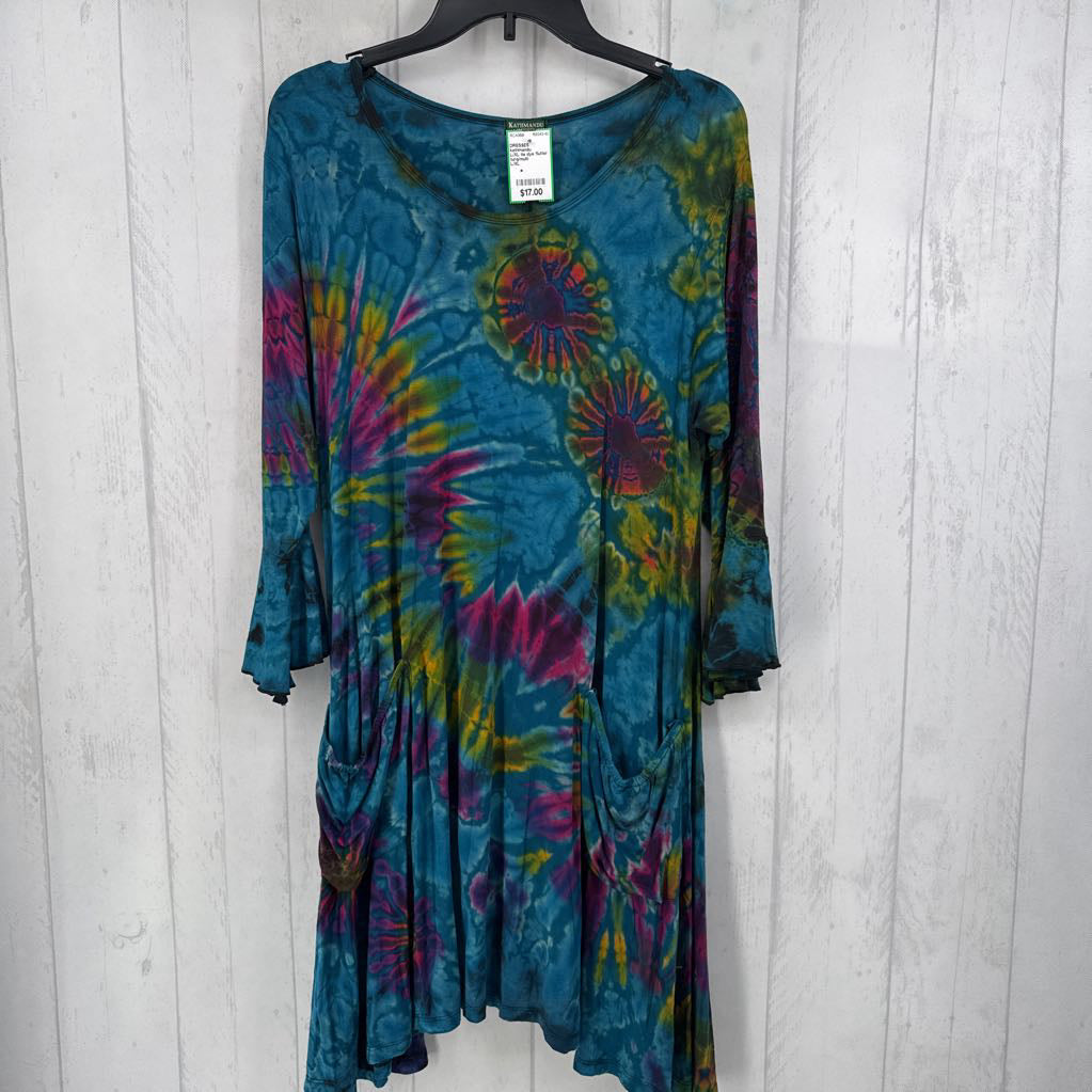 L/XL tie dye flutter slv dress