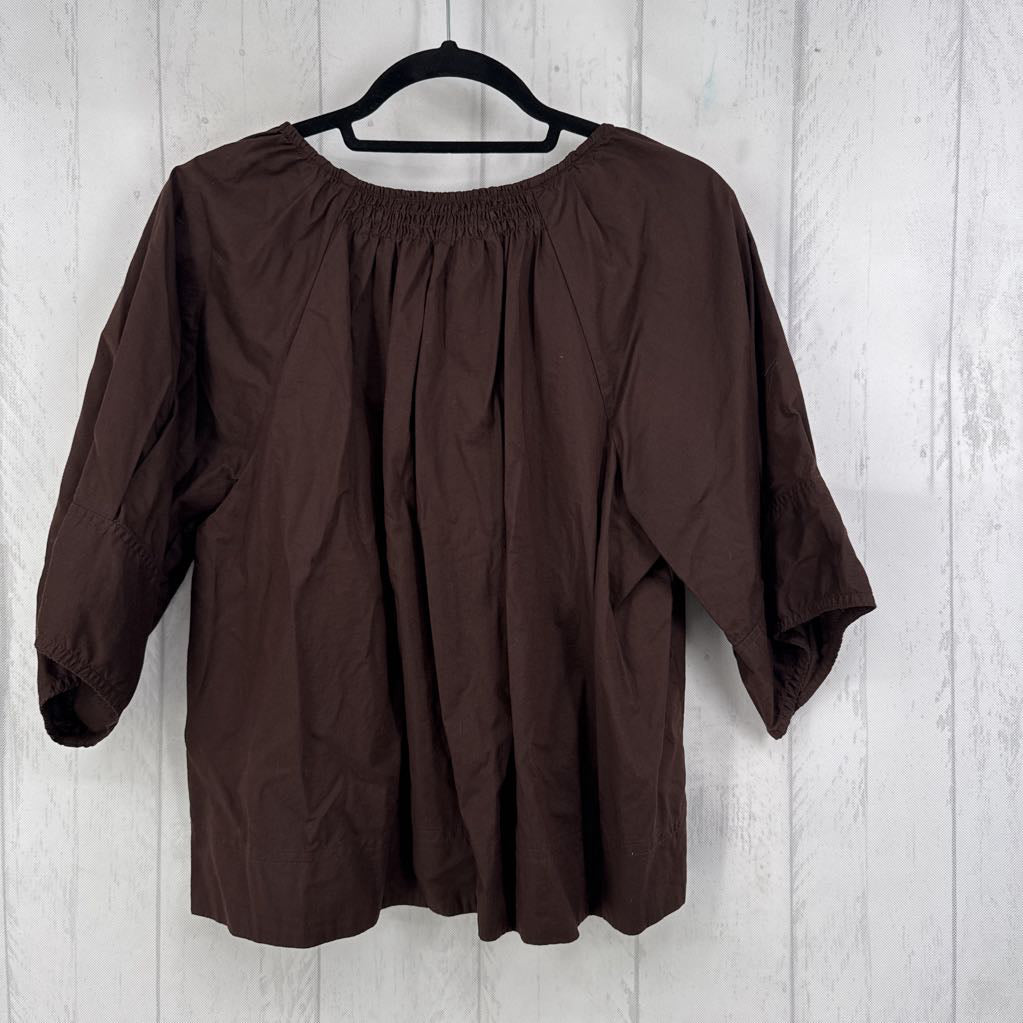 M v-neck elbow slv top