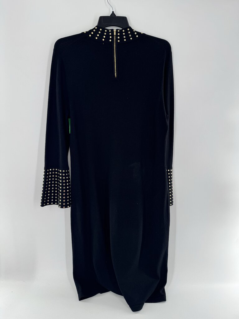 L l/s studded mock neck dress