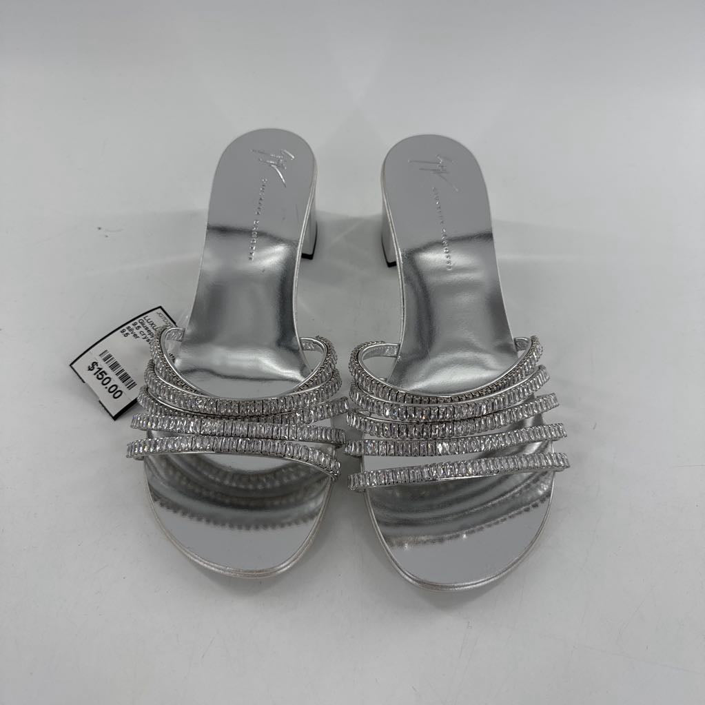 9.5 crystal embellished mules