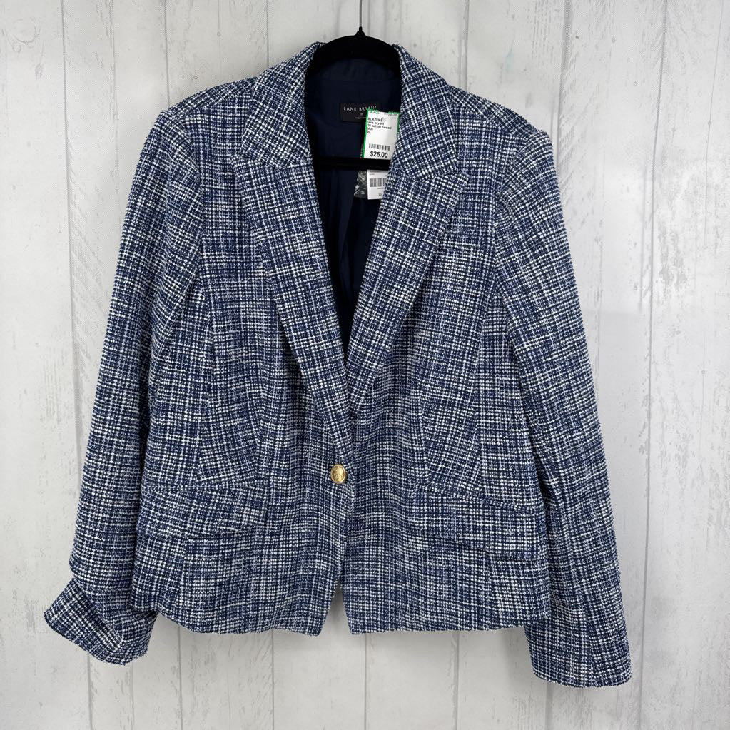 20 button tweed blazer