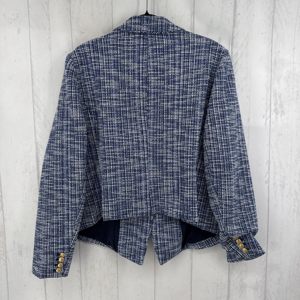 20 button tweed blazer