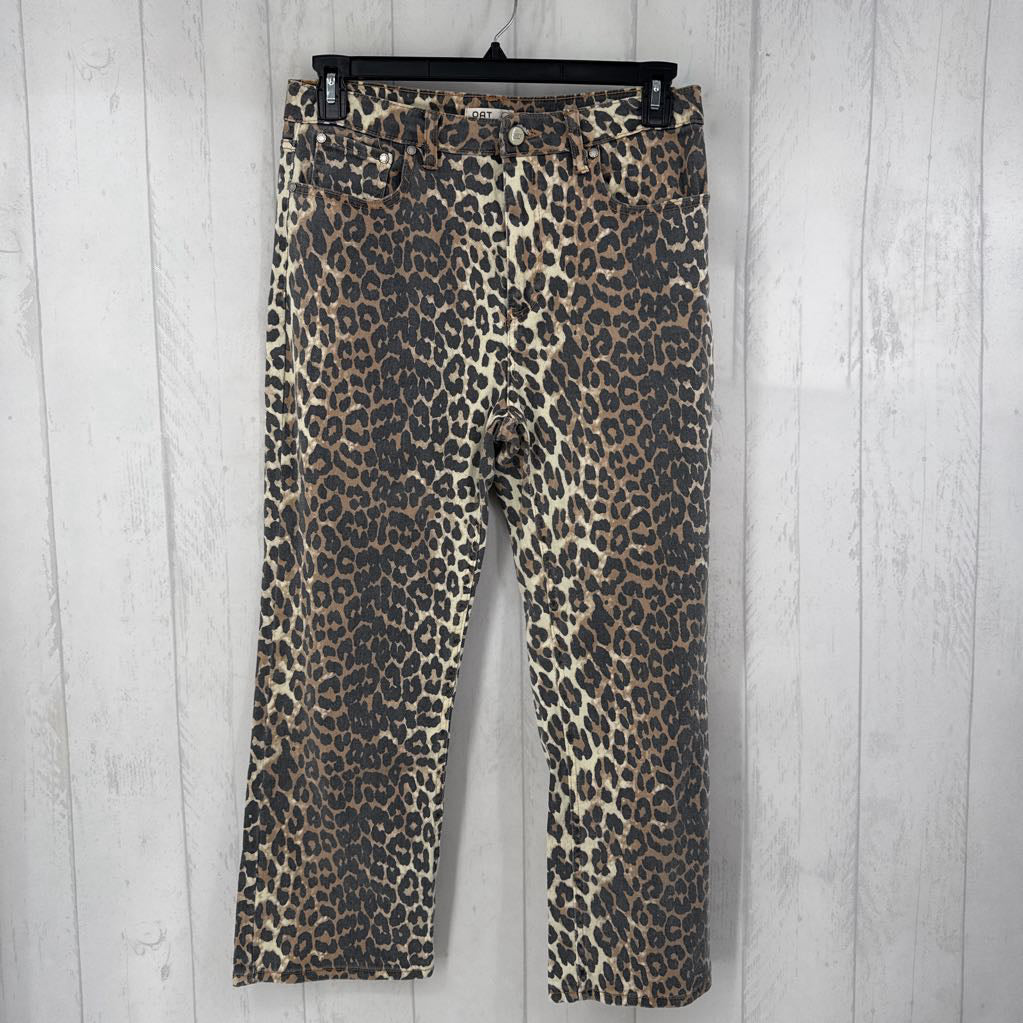 10 animal print wide leg jeans