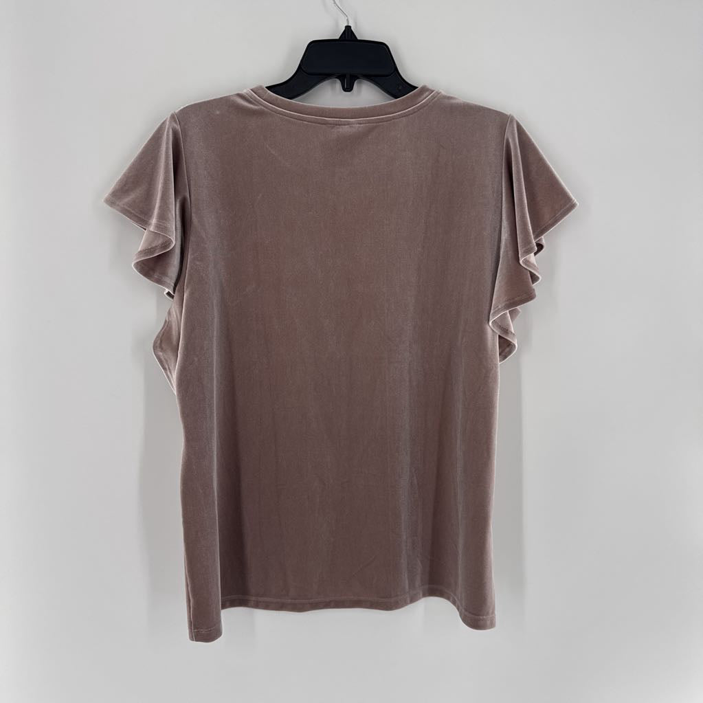L ruffls slv velvet top