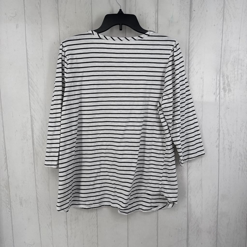 10/12 scoop neck striped 3/4 slv tee