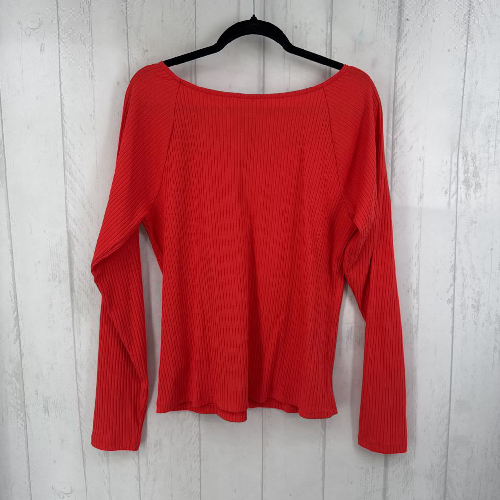 XXLtall ribbed scoop neck l/s top