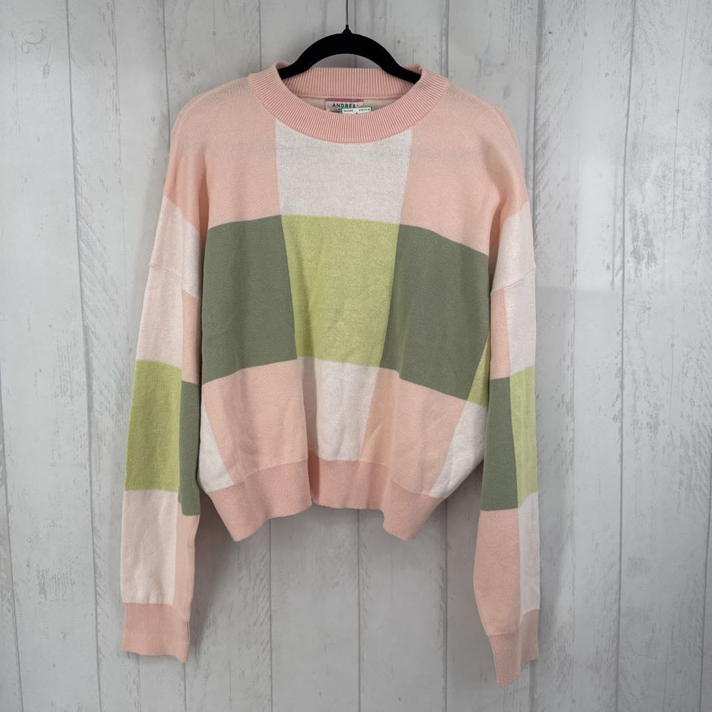 2X(fits like L) checkered sweater