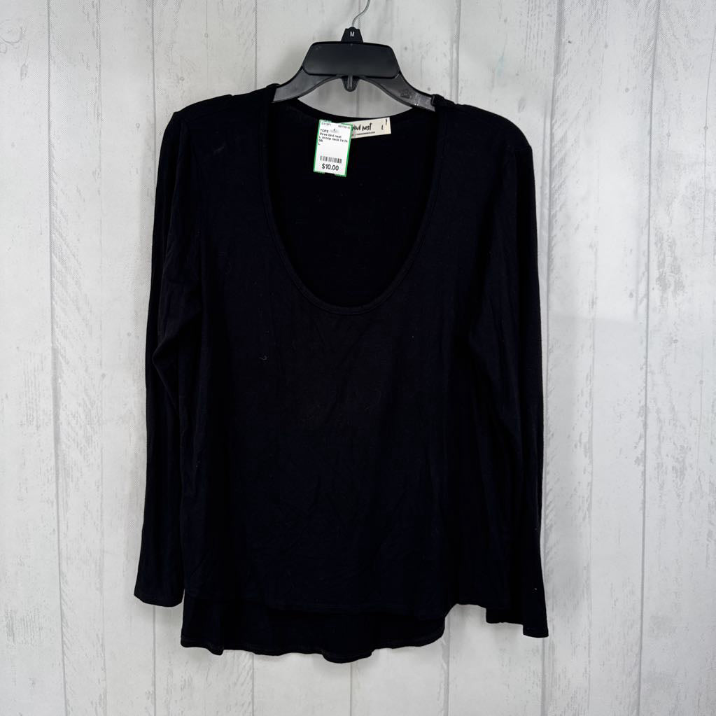 L scoop neck l/s hi-lo top