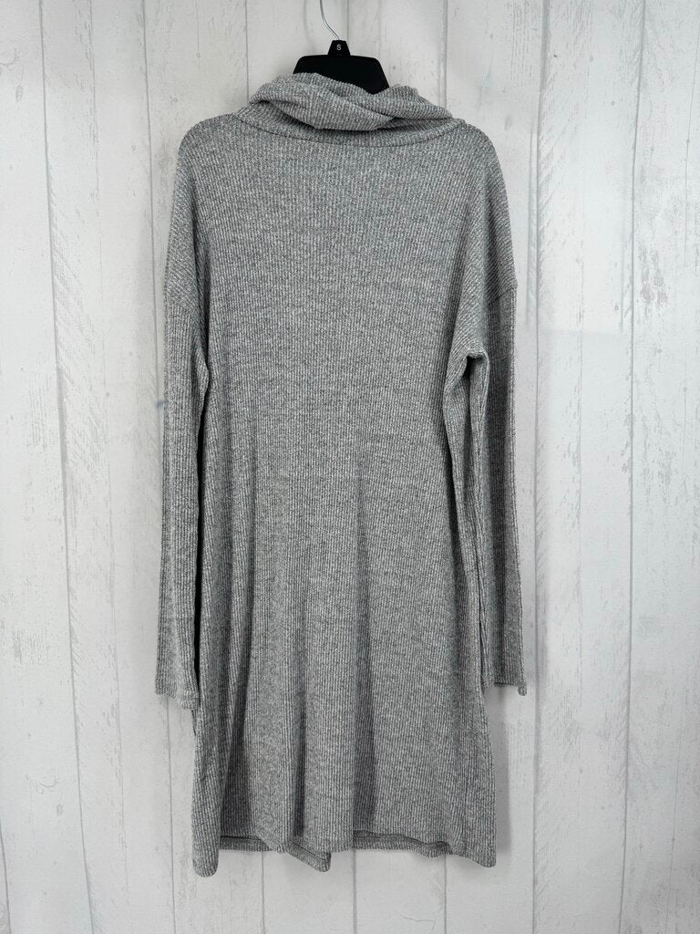M ribbed cowl neck l/s dress