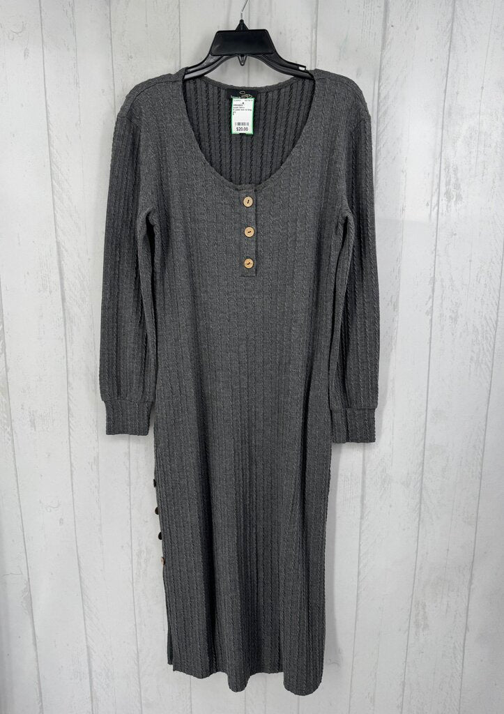 S cable knit l/s long dress