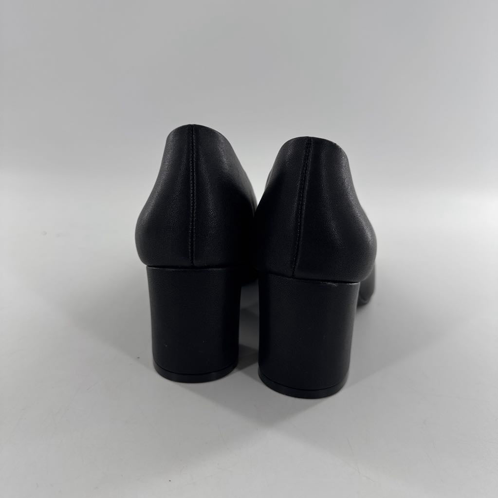 8 square toe block heel pumps
