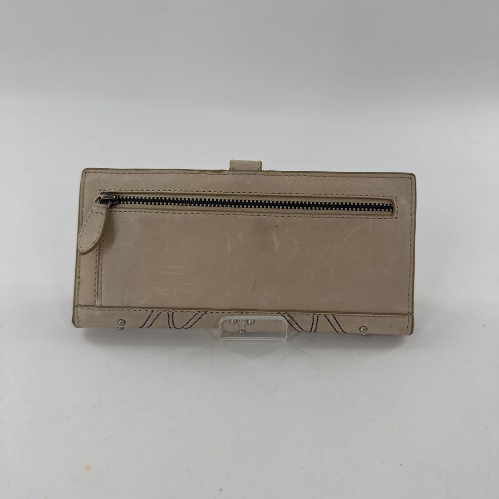 studded embroidered bi-fold slim wallet