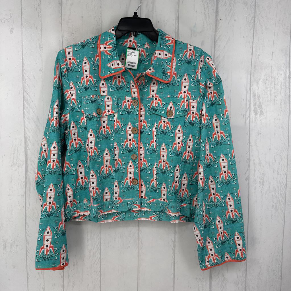 L l/s button blast off jacket