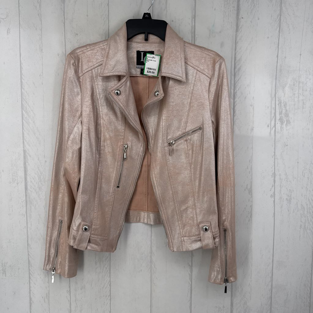 10 metallic hook closure zipper detail moto jacket