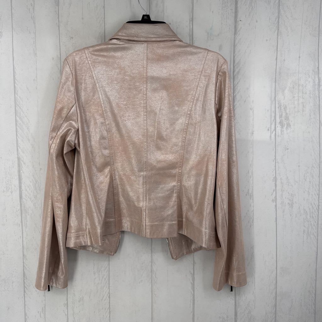 10 metallic hook closure zipper detail moto jacket