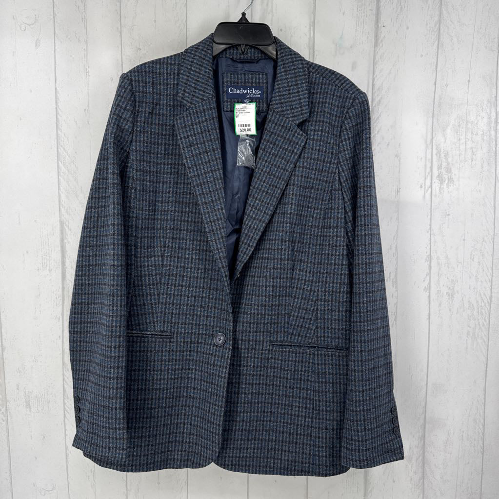 18T plaid button blazer