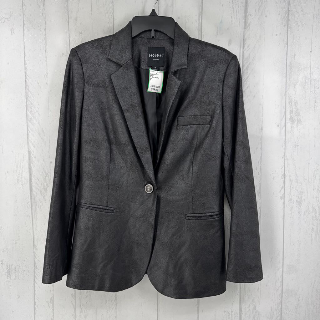 10 faux leather blazer