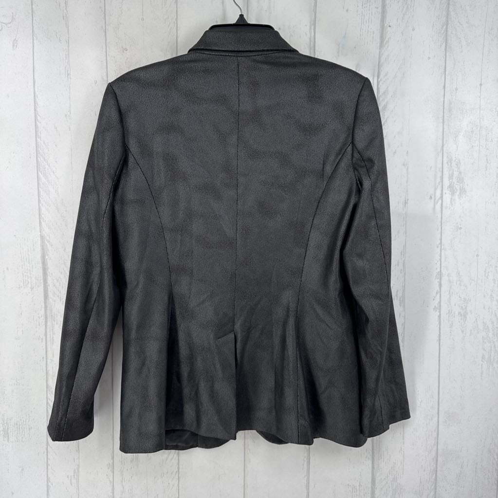 10 faux leather blazer