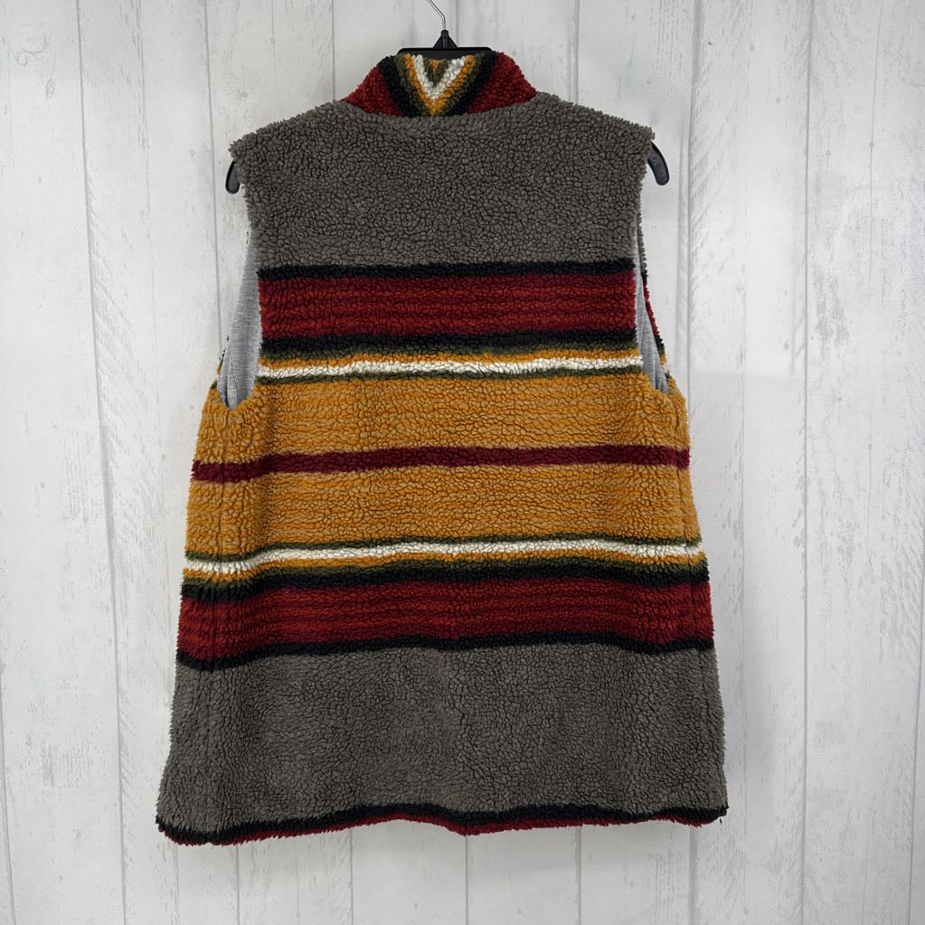 M striped sherpa vest