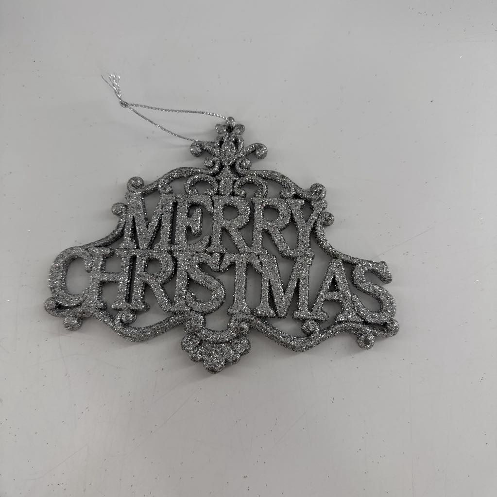 set of 3 glitter merry christmas ornaments