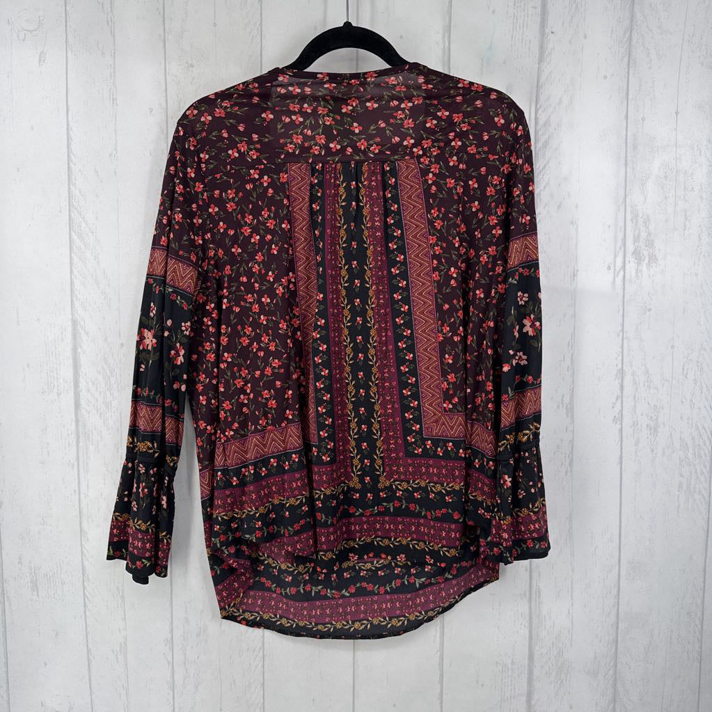 2X flo print button front l/s top