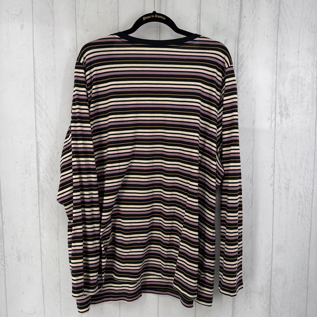 4X striped scoop neck l/s tee