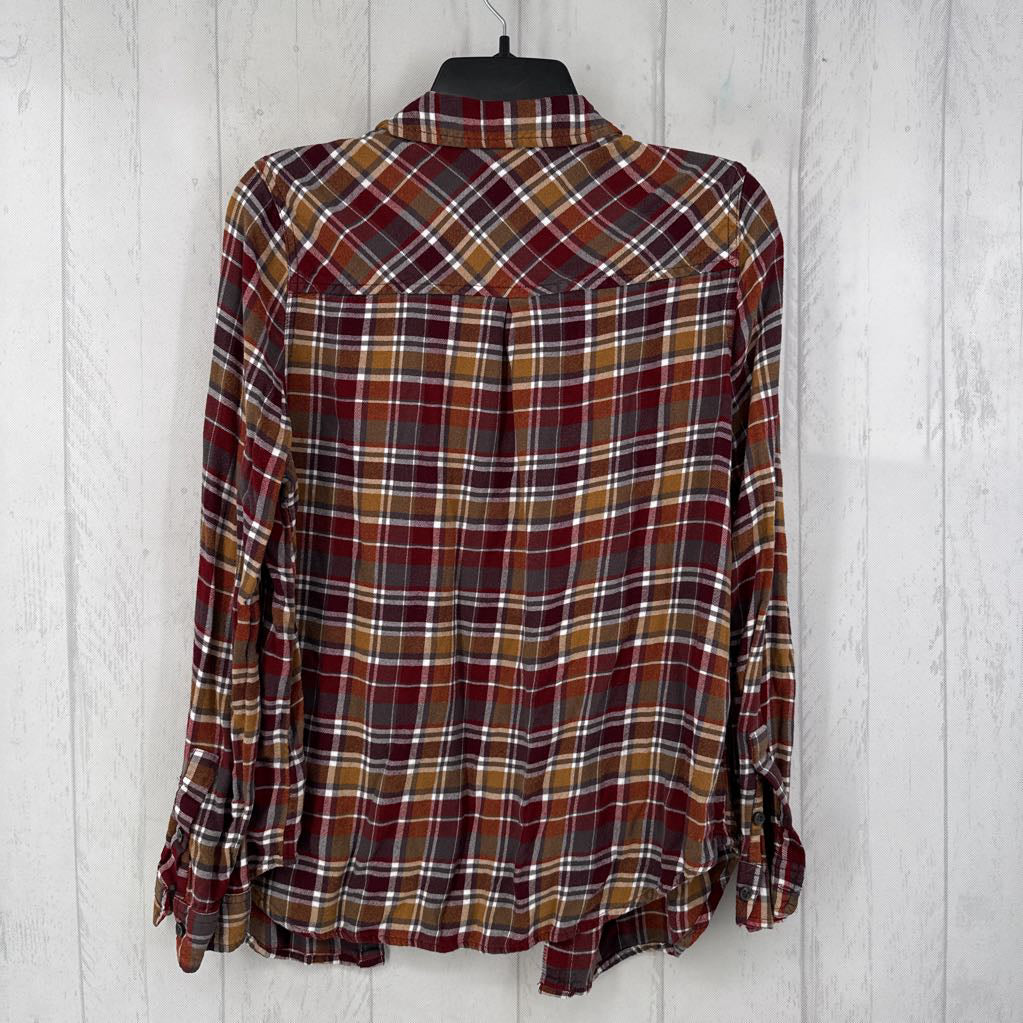 L plaid button down l/s top