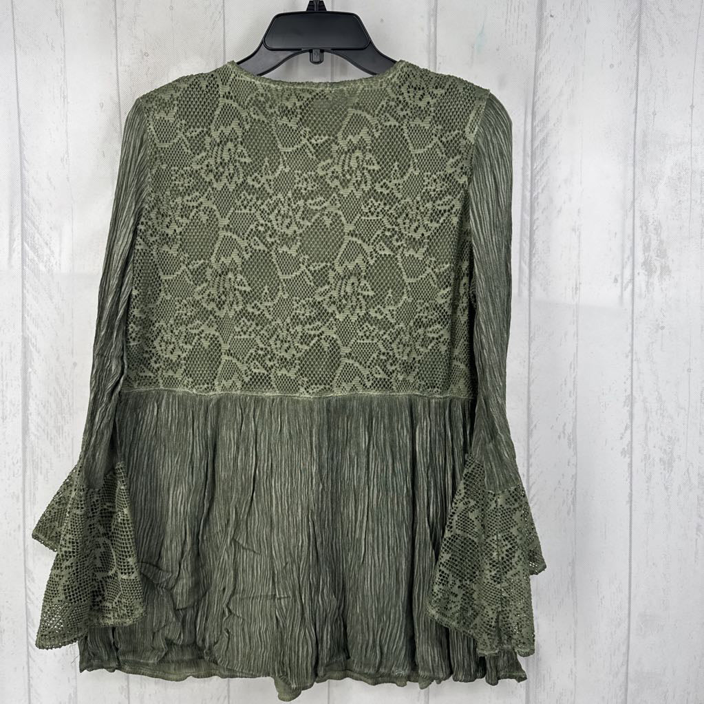 M crochet flare slv top