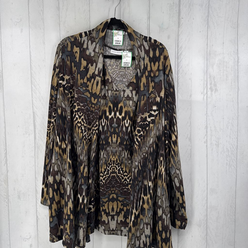 3X 2Pc animal print cardi & cami set