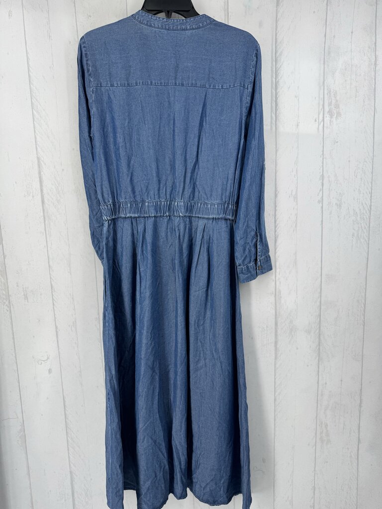 6 button down l/s denim dress