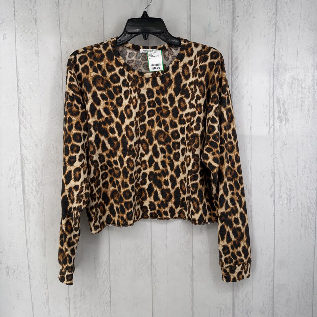 L animal print l/s tee