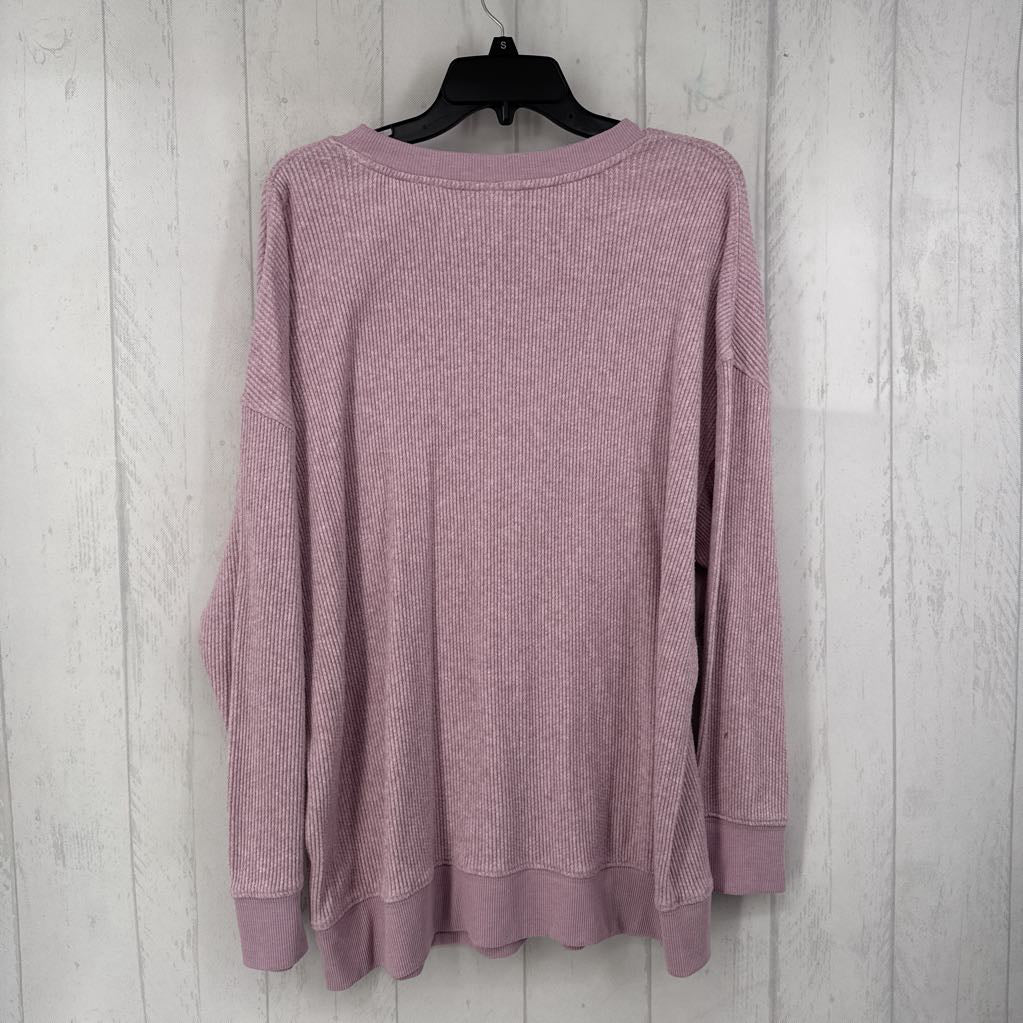 1X waffle knit l/s top