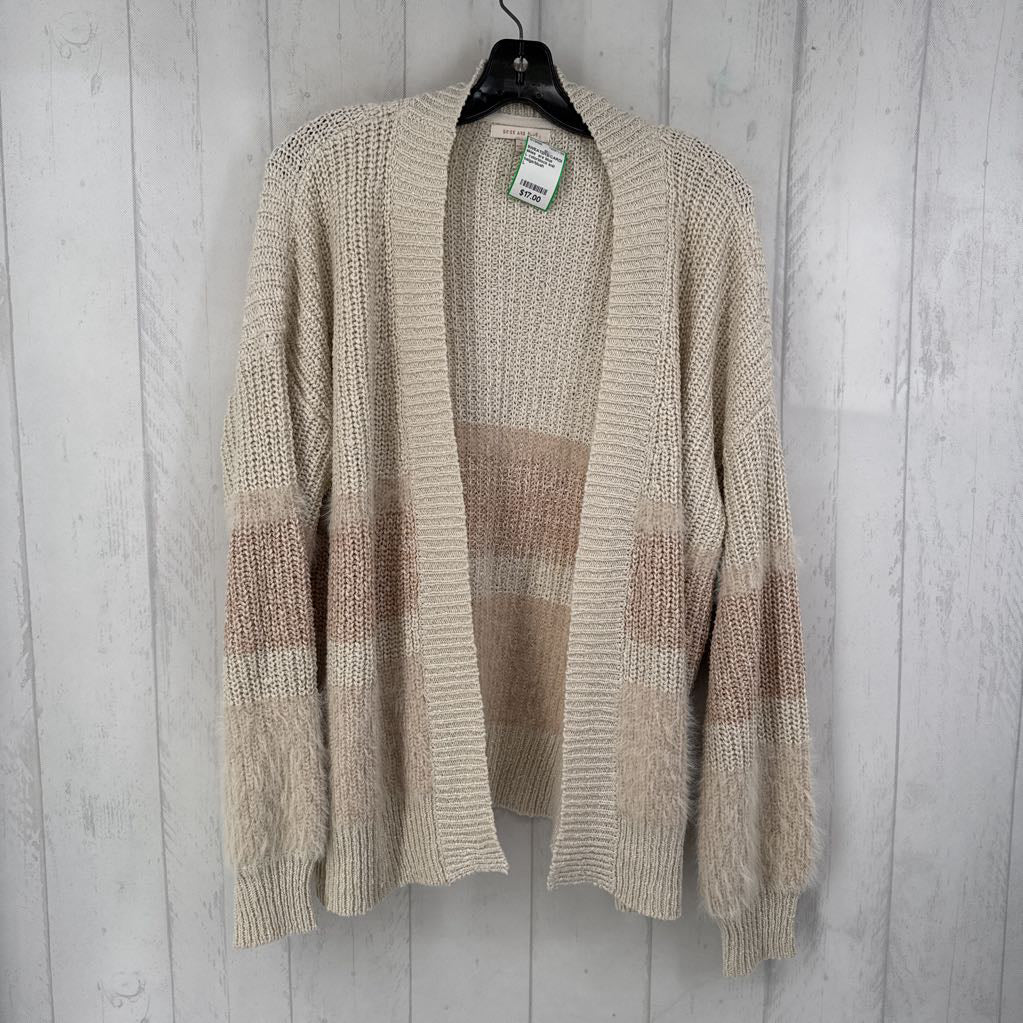 L colorblock knit cardi