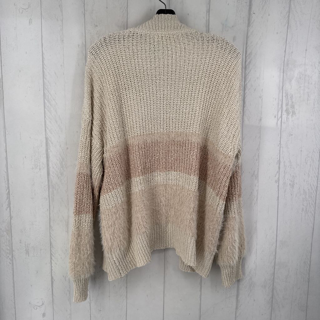 L colorblock knit cardi