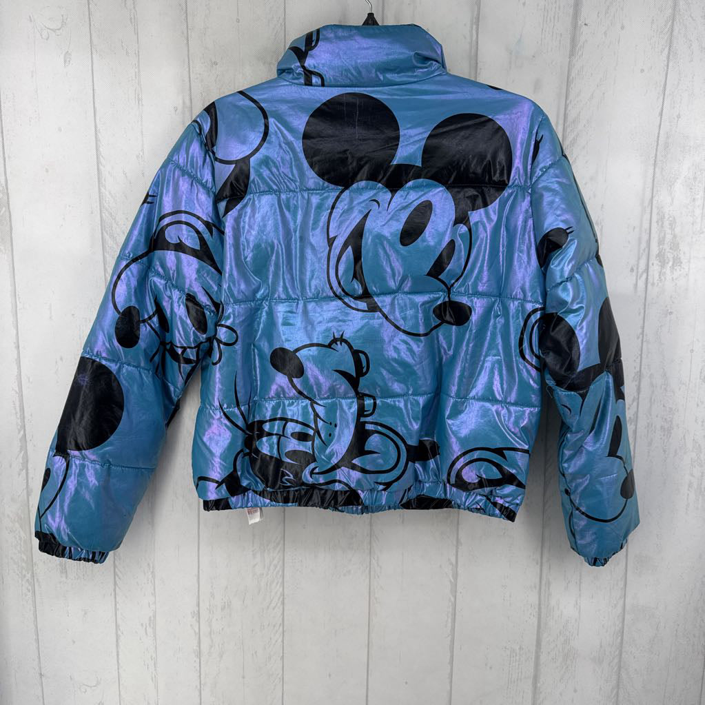 S mickey & friends iridescent puffer coat